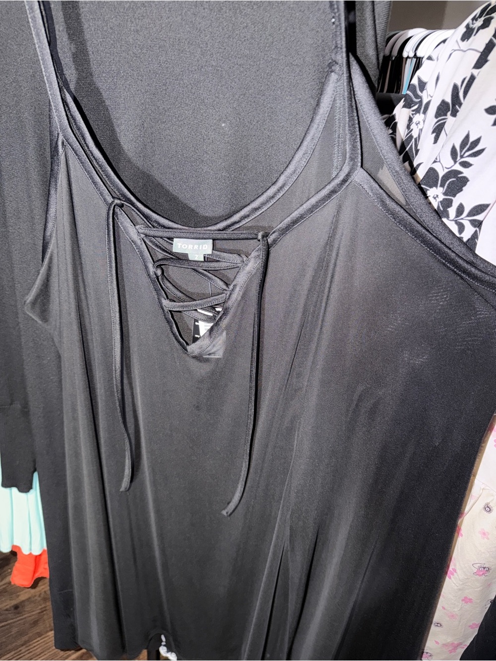 torrid Black Lace-Up Tank Dress